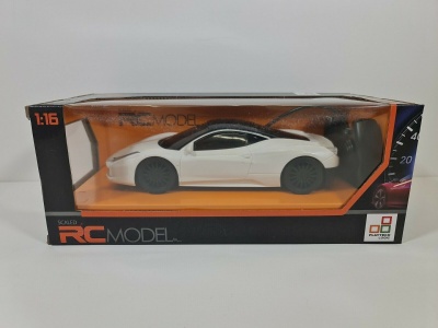 Playtech Logic 1:16 Scaled White Ferrari 458 RC Car RRP 12.99 CLEARANCE XL 7.50 or 2 for 14